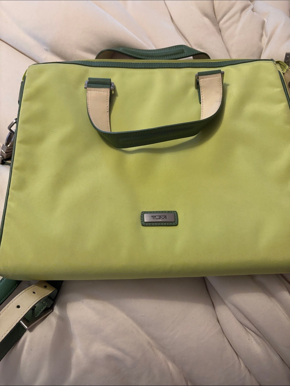 Tumi Lime Green  compute bag-